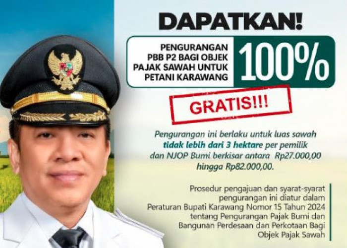 Bapenda Karawang Berikan Pengurangan PBB-P2 untuk Petani, Simak Caranya