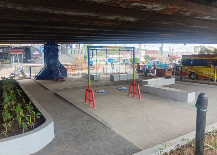 DLH Karawang Tuntaskan Taman Terpadu di Bawah Fly Over Cikampek, Masyarakat Bisa Nikmati RTH