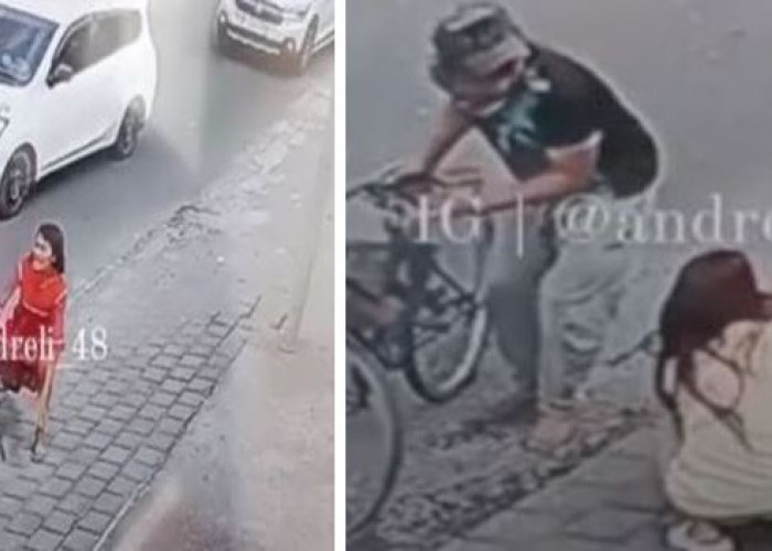 Modus Baru! Aksi Pesepeda Pura-pura Jatuh Terserempet Mobil biar Dapat Ganti Rugi Terekam CCTV