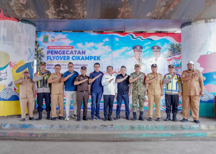Bupati Aep Geber Penataan Cikampek, Flyover Mulai Dipercantik dengan Mural