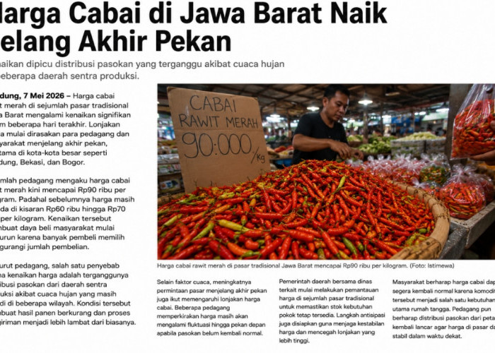 Harga Cabai di Jawa Barat Naik Jelang Akhir Pekan