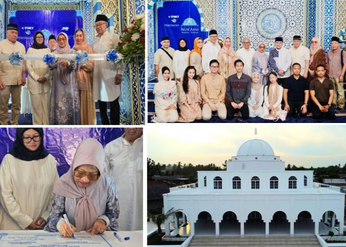 Pendiri Tiki dan JNE Resmikan Masjid Nur’aini di Kurau Barat Bangka Belitung