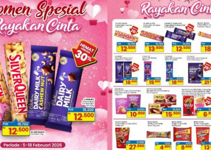 Cek Promo Indomaret Terbaru 14 Februari, Ada Diskon Coklat Silver Queen & Dairy Milk Spesial Valentine 2026!