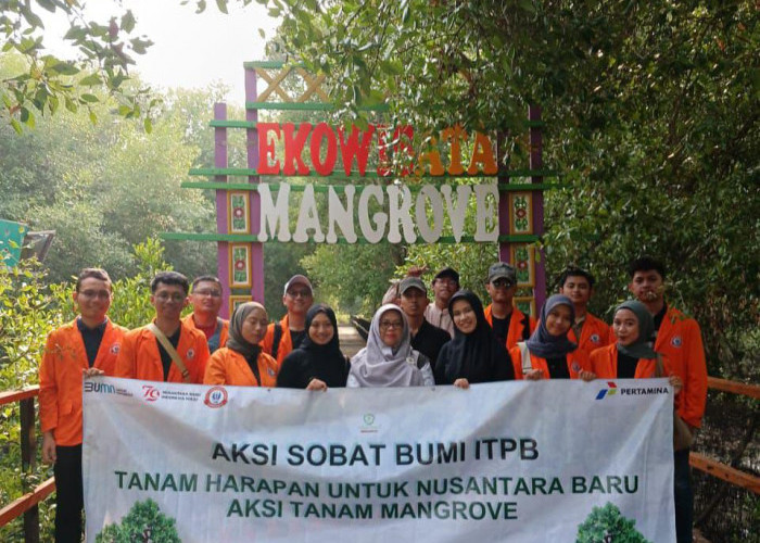 Ekspedisi Hijau Sobat Bumi ITBP Tanam 300 Pohon Mangrove di Karangsong 