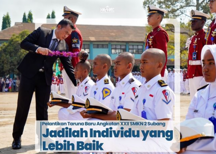 Pelantikan Taruna Baru Angkatan XXII SMKAN 2 Subang, Wahyu Mijaya: Jadilah Individu Yang Lebih Baik
