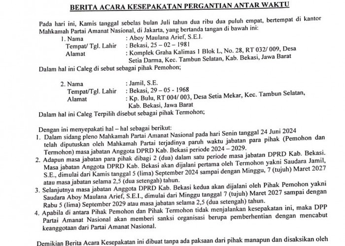 Surat PAW Anggota DPRD Tersebar Luas, Aboy dan Jamil Berbagi Jabatan 