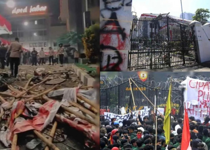 Kondisi Pasca-demo: Gedung DPRD Jawa Barat Rusak Parah