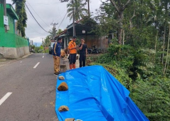 Longsor Ancam Jalan Kabupaten di Ciamis, Akses Dua Dusun Terancam Terputus