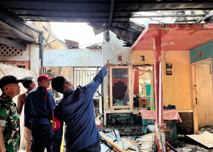 Basmi Sarang Tawon dan Ranting, Satu Rumah Tinggal di Sukaluyu Karawang Terbakar