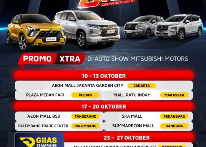 Mitsubishi Motors Auto Show Oktober 2024: MMKSI Hadirkan Promo Menarik dan Lini Kendaraan Terbaru