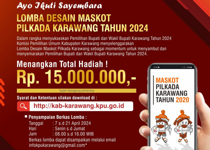 KPU Karawang Gelar Sayembara Pembuatan Maskot untuk Pilkada Karawang Tahun 2024, Total Hadiah Capai Rp15 Juta