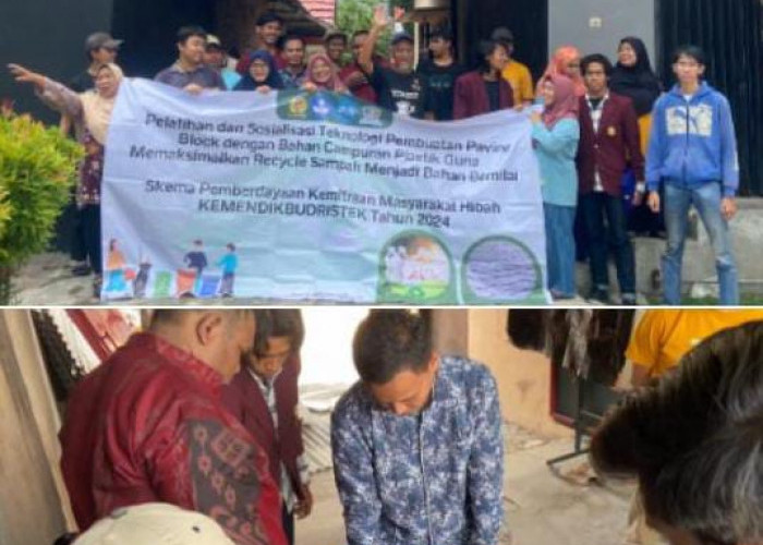 Tim PKM Unsika Gelar Sosialisasi dan Pelatihan Pembuatan Paving Block dengan Campuran Sampah Plastik