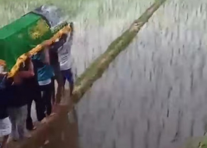 Akses TPU di Desa Cileduk Setu Dikeluhkan, Warga Harus Gotong Jenazah Lewat Pematang Sawah Sempit