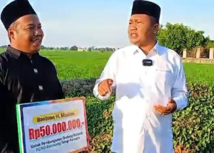 Cawabup Karawang Berikan Bantuan Rp 50 Juta untuk Pembangunan Gedung Dakwah NU  