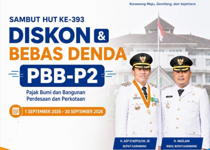HUT ke-393 Karawang, Pemkab Bebaskan Denda PBB-P2 Sepanjang September