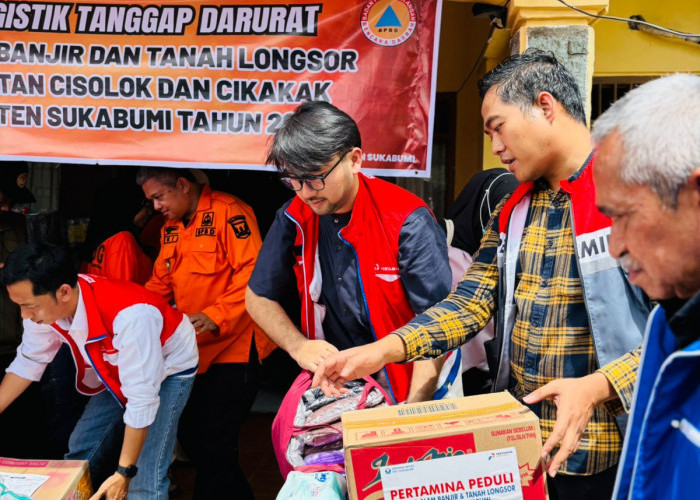 GERCEP! Pertamina Patra Niaga Regional JBB-Hiswana Migas Salurkan Bantuan Banjir dan Tanah Longsor di Sukabumi