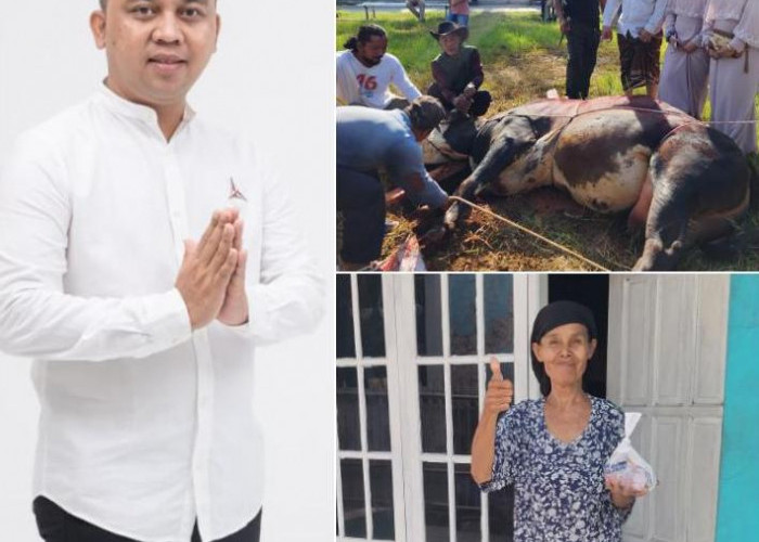 Wakil Ketua DPRD Karawang H. Oma Berbagi Kebahagiaan Iduladha, Potong Belasan Hewan Kurban Sapi dan Kambing