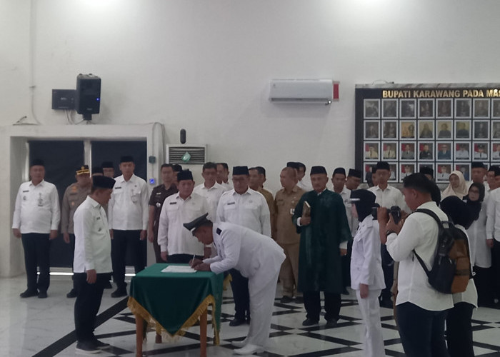Bupati Karawang Lantik 9 Kepala Desa Hasil Pilkades Digital, Masa Jabatan 8 Tahun