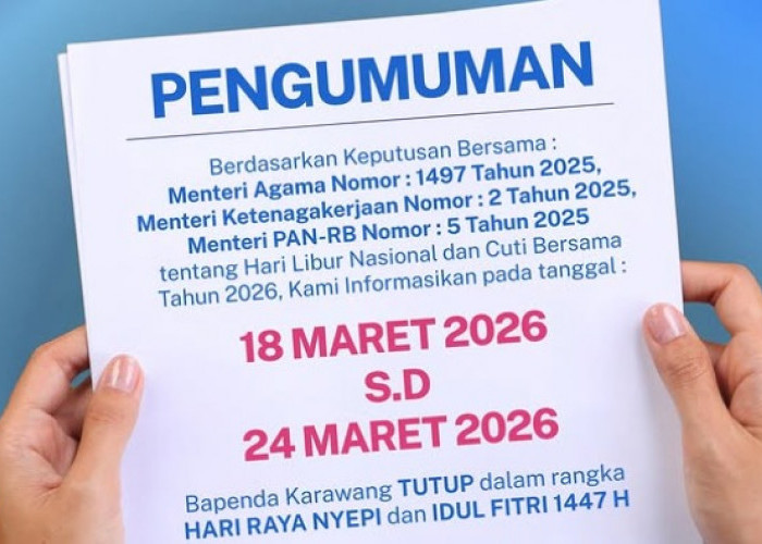Libur Nyepi dan Idulfitri, Pelayanan Bapenda Karawang Tutup Sementara Mulai 18–24 Maret