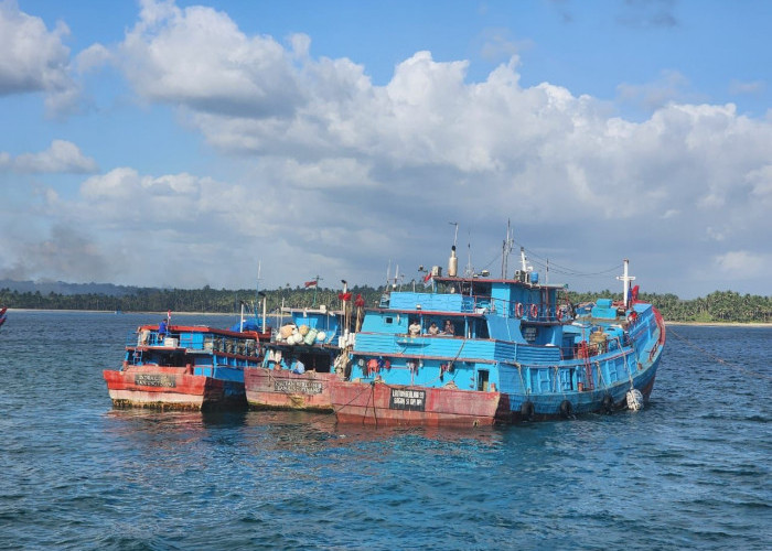 Aksi Alih Muatan Hasil Tangkapan Ilegal 3 Kapal Perikanan di Laut Aru Dihentikan 