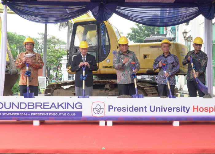 Presuniv Perkuat Pendidikan Kesehatan dengan Lakukan Groundbreaking President University Teaching Hospital