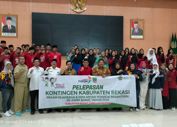 Menuju Pospeda Jawa Barat, Pemkab Bekasi Melepas 37 Kontingen Atlet Pondok Pesantren 