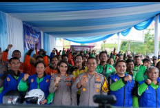 Polres Karawang Sosialisasi Pertolongan Pertama Saat Kecelakaan Lalulintas pada Ratusan Ojol