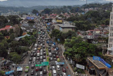 Arus Lalu Lintas Menuju Kawasan Wisata Puncak Bogor Terpantau Padat