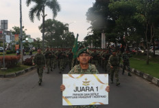 Yonif 305/Tengkorak Raih Juara Lomba Parade dan Defile Sertijab Pangdivif 1 Kostrad
