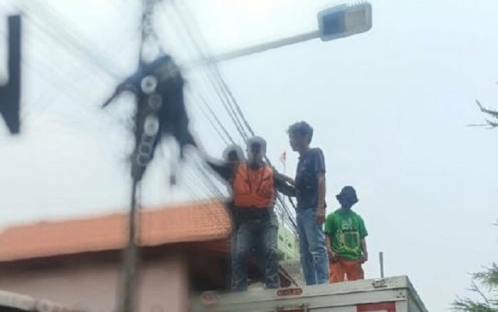 Tersengat Aliran Listrik, Seorang Pria Tewas Tergantung di Kabel Penerangan Jalan Umum