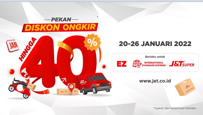 Mulai Tanggal 20-26 Januari 2022, J&T Express Hadirkan Pekan Diskon Ongkir