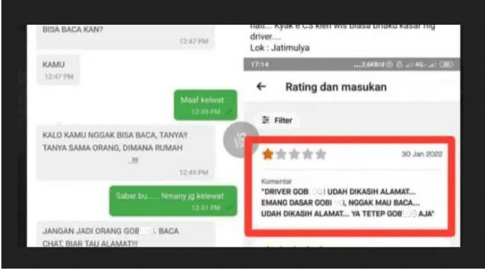 Berkata Kasar dan Memaki ke Seorang Pengemudi Daring, Ratusan Ojol Geruduk Customer, Ternyata Ini Screenshot s