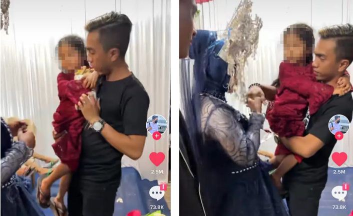 Viral, Video Anak Datang ke Pernikahan Ibu Kandung Digendong Ayah