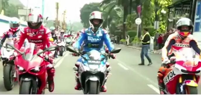 Tiba di Indonesia, Pembalap MotoGP Konvoi di Jl MH Thamrin Jakarta