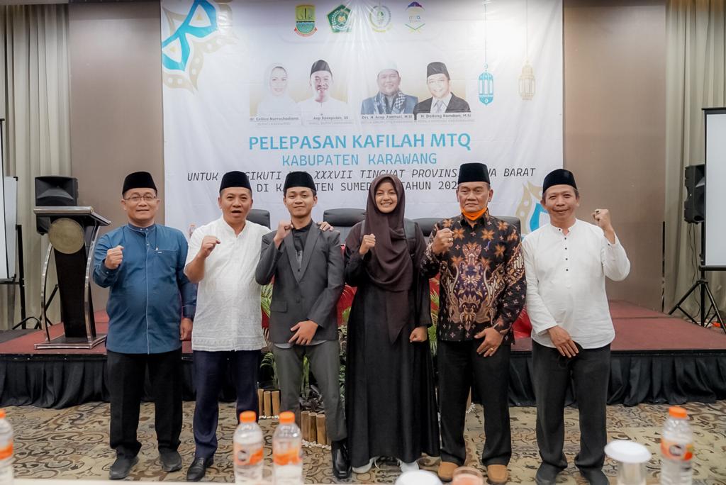 Lepas Kafilah MTQ, Wabup Optimis Karawang Raih 3 Besar