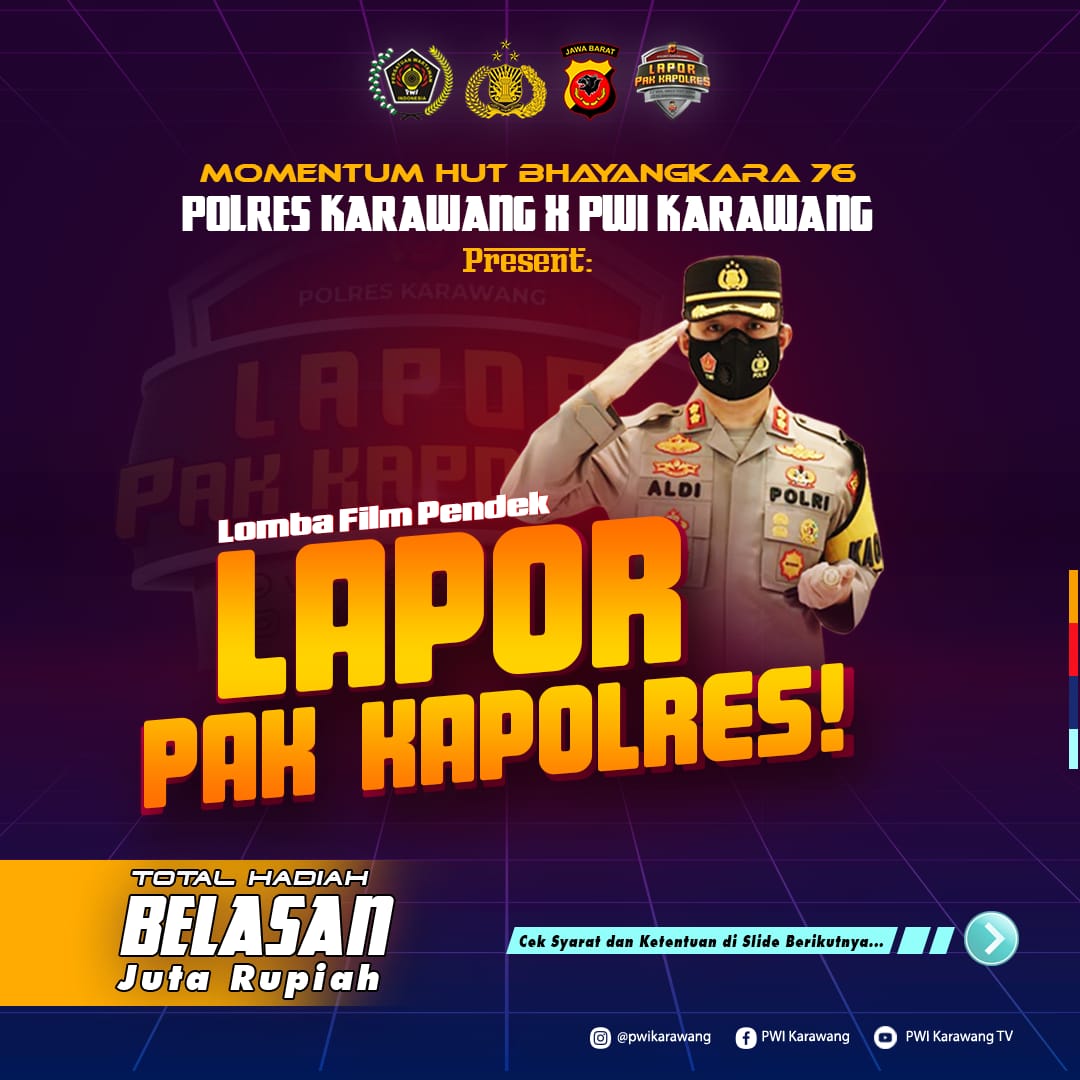 PWI Karawang Gelar Lomba Film Pendek ' Lapor Pak Kapolres', Simak Ketentuannya...