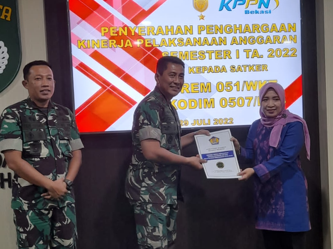 Korem 051 Wijayakarta Raih Dua Penghargaan dari KPPN