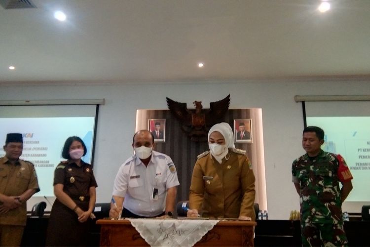 Eks Lahan Pasar Dengklok Bakal Dibangun RTH, Pemkab Karawang Teken MoU dengan PT KAI